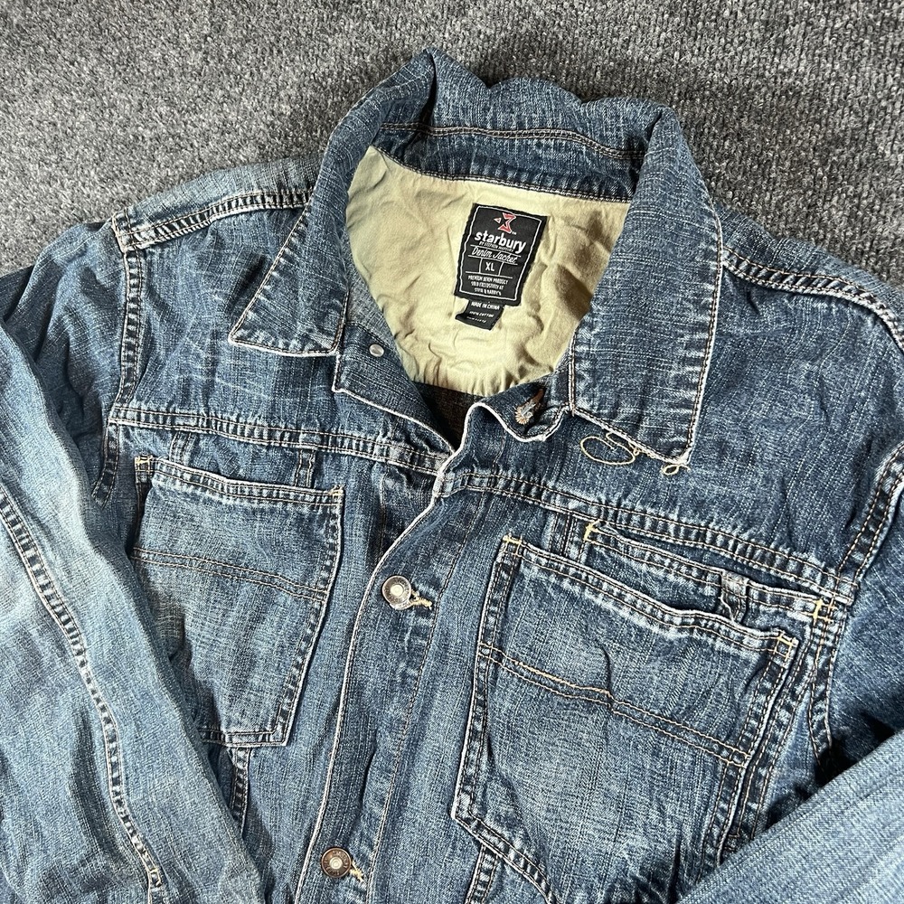 STARBURY By Stephon Marbury denim‎ trucker jean jacket XL y2k hip hop urban READ